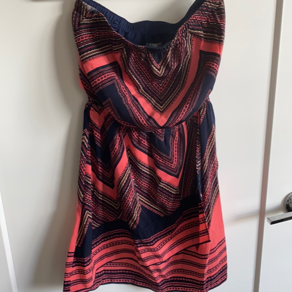 Express Strapless pattern dress